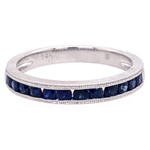 14kt White Gold Sapphire Band Ring