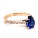 Estate 14kt Yellow Gold Pear Shaped Sapphire And Diamond Ring