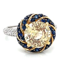 Christophe Danhier 18kt Gold Yellow Sapphire And Diamond Ring