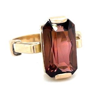 Estate 14kt Yellow Gold Mid-Century Tourmaline Ring