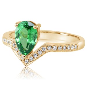 Parle 14kt Yellow Gold Tsavorite Garnet And Diamond Ring