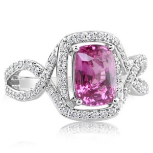 Parle 18kt White Gold Pink Sapphire And Diamond Ring