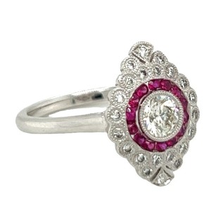 18kt White Gold Ruby And Diamond Cocktail Ring