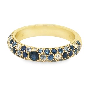 Christopher Danhier 18kt Yellow Gold "Gleam" Sapphire And Diamond Band