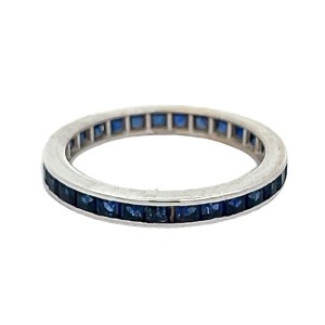 Estate 14kt White Gold Sapphire Eternity Band