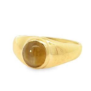 Estate 18kt Yellow Gold Cats Eye Chrysoberyl Ring