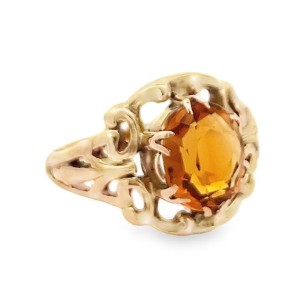 Estate 14kt Yellow Gold Citrine Ring