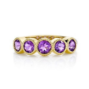 Sloane Street 18kt Yellow Gold Amethyst And Diamond Ring