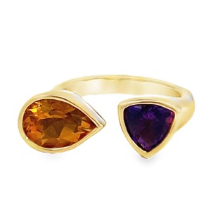 Gumuchian 18kt Yellow Gold Amethyst And Citrine "Spectrum" Ring