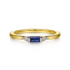 Gabriel & Co. 14kt Yellow Gold Sapphire And Diamond Stackable Band Ring