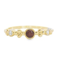14kt Yellow Gold Ruby And Diamond Stackable Band Ring