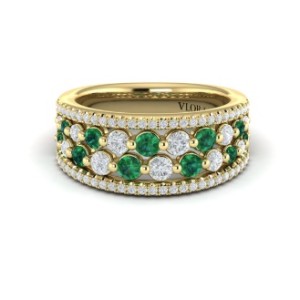 Vlora Adella 14kt Yellow Gold Emerald And Diamond Ring