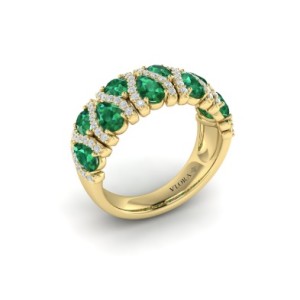Vlora Adella 14kt Yellow Gold Emerald And Diamond Ring