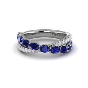 Vlora Adella 14kt White Gold Sapphire And Diamond Criss-cross Ring