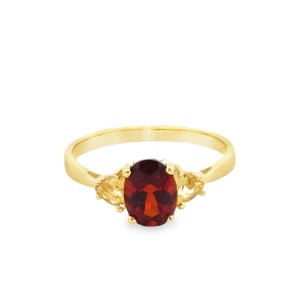 Estate 14kt Yellow Gold Garnet And Citrine Ring