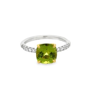 Christophe Danhier 18kt Two-tone Gold Peridot And Diamond Ring