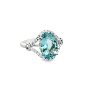 Gumuchian Platinum Aquamarine And Diamond Ring