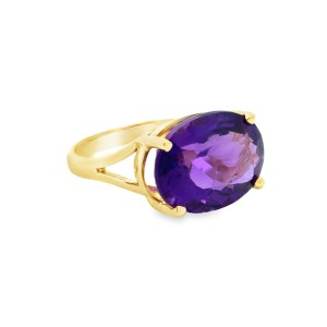 Estate 14kt Yellow Gold Amethyst Ring