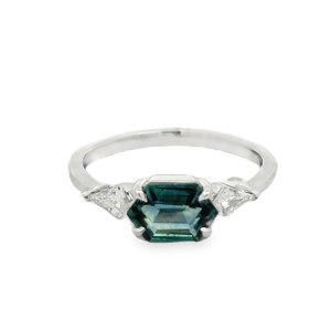 14kt White Gold Montana Sapphire And Diamond Ring