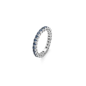 Facet Barcelona 18kt White Gold Expandable Sapphire Eternity Band