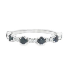 Peter Storm 14kt White Gold Sapphire And Diamond Band Ring