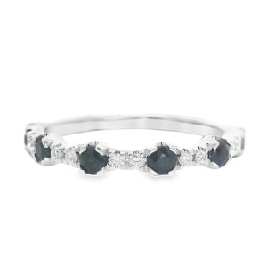 Peter Storm 14kt White Gold Sapphire And Diamond Band Ring