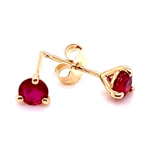 14kt Yellow Gold 0.60-carat Ruby Stud Earrings