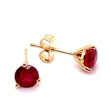 14kt Yellow Gold 1.08-carat Ruby Stud Earrings