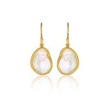 Lika Behar 24kt Yellow Gold Keshi Cultured Freshwater Pearl "Karin" Earrings