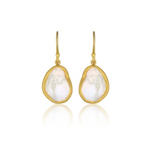 Lika Behar 24kt Yellow Gold Keshi Cultured Freshwater Pearl "Karin" Earrings