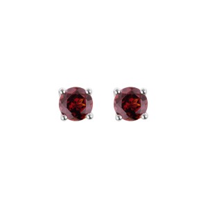 14kt White Gold Garnet Stud Earrings