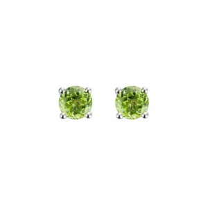 14kt White Gold 5mm Round Peridot Stud Earrings