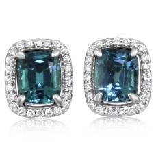 Parle 14kt White Gold Lagoon Tourmaline And Diamond Earrings