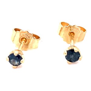 Estate 18kt Yellow Gold Sapphire Stud Earrings