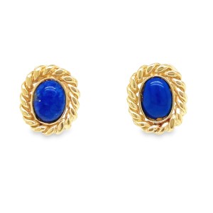 Estate 14kt Yellow Gold Lapis Stud Earrings