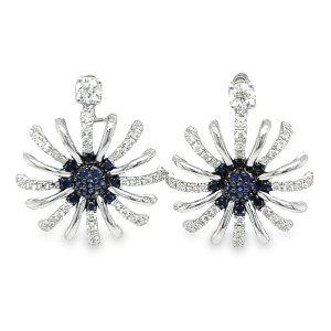 Christophe Danhier18kt White Gold Sapphire And Diamond Starburst Earrings