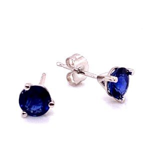 14kt White Gold 1.53-carat Sapphire Stud Earrings