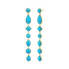 Sloane Street 18kt Yellow Gold Turquoise Long Dangle Earrings
