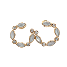 Kabana 14kt Yellow Gold Mother-of-pearl And Diamond Circle Earrings
