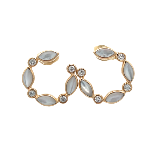 Kabana 14kt Yellow Gold Mother-of-pearl And Diamond Circle Earrings