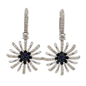 Christophe Danhier18kt White Gold Sapphire And Diamond Starburst Earrings