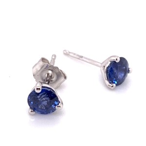 14kt White Gold 1.15-carat Sapphire Stud Earrings
