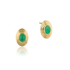 Phillips House 18kt Yellow Gold Oval Emerald Earrings
