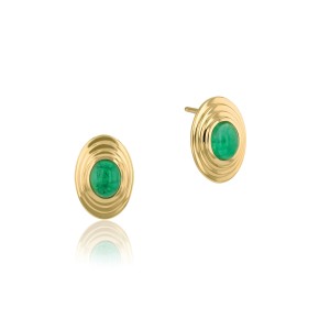Phillips House 18kt Yellow Gold Oval Emerald Earrings