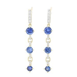 Sloane Street 18kt Yellow Gold Sapphire And Diamond Dangle Earrings