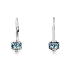 14kt White Gold Aquamarine And Diamond Earrings