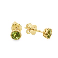 14kt Yellow Gold Peridot Stud Earrings