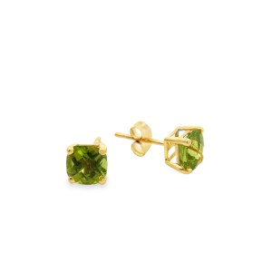 Estate 14kt Yellow Gold Peridot Stud Earrings