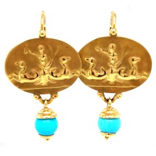 Estate Tagliamonte 18kt Yellow Gold Neptune Earrings