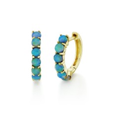 Sloane Street 18tk Yellow Gold Opal Petite Hoop Earrings Sloane Street 18tk Yellow Gold Opal Petite Hoop Earrings